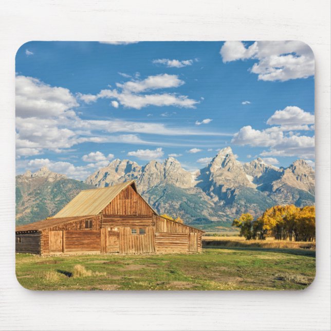 Log Cabin Near Mountain Range Mouse Pad (Front)
