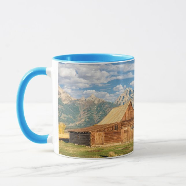 Log Cabin Near Mountain Range Mug (Left)