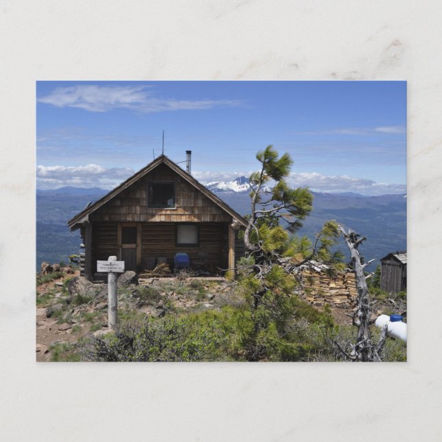 Log Cabin on Black Butte Postcard (Front)