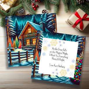 Log Cabin on Christmas Eve Personalised