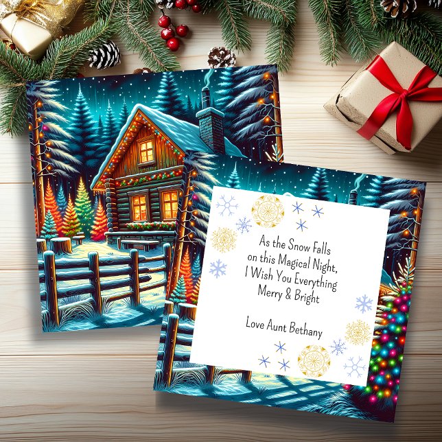 Log Cabin on Christmas Eve Personalised (Creator Uploaded)