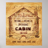 Log Cabin Personalised Faux Wood