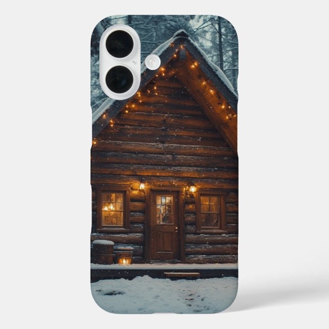 LOG CABIN SNOW OTTER BOX IPHONE CASE (Back)