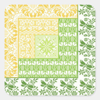 Log Cabin Spring Square Sticker