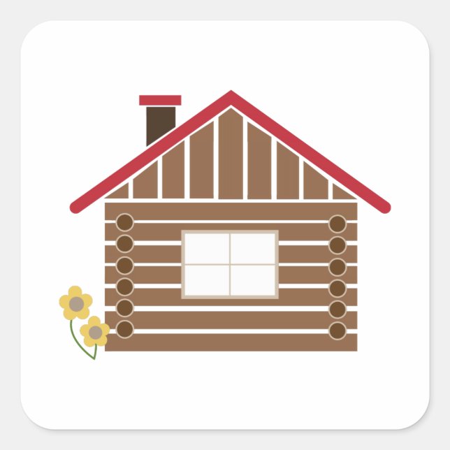 Log Cabin Square Sticker (Front)