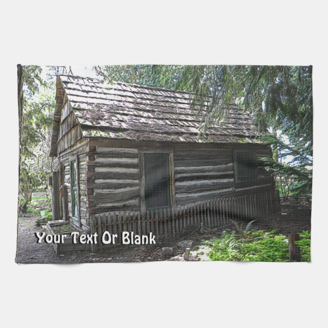 Log Cabin Tea Towel (Horizontal)