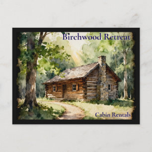 Log Cabin Vignette Vacation Rental Postcard