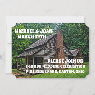 LOG CABIN WEDDING INVITATIONS PERSONALIZED