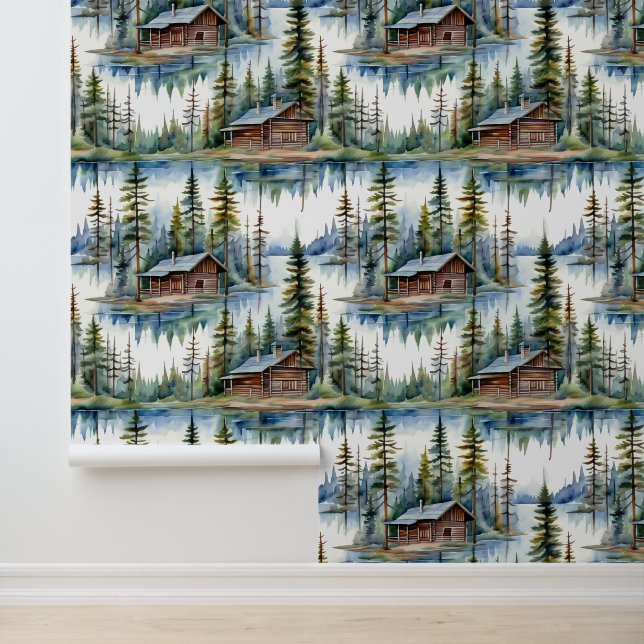 Log Cabins in the Woods Nature Lover's Wallpaper (Application)