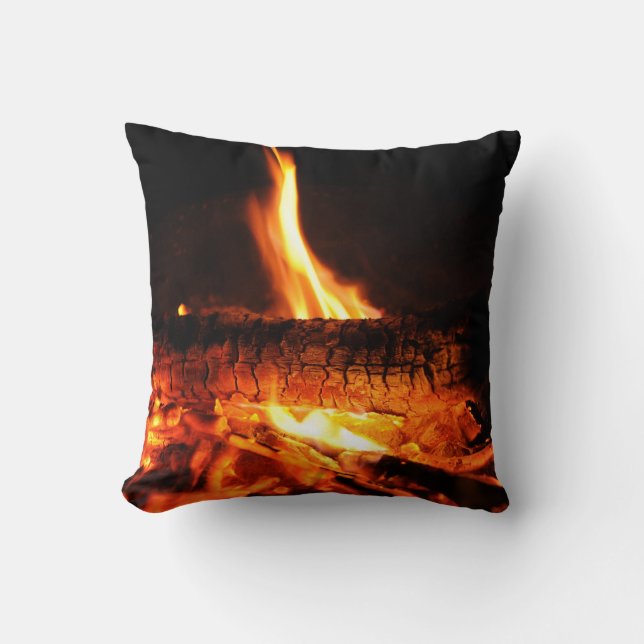Log Fire Pillow (Front)