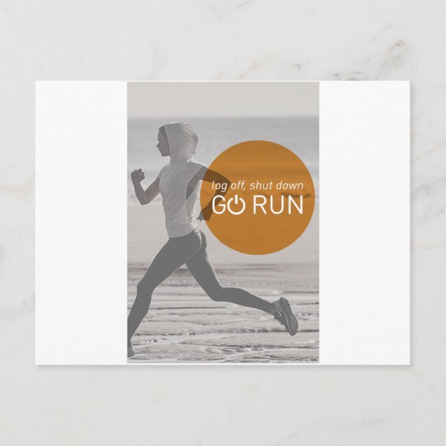 Log Off Shut Down Go Run Postcard (Front)