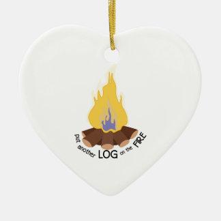 Log On The Fire Ceramic Tree Decoration