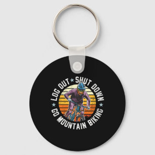 Log Out Shut Down Mountain Biking Hobby Pastime Sa Key Ring