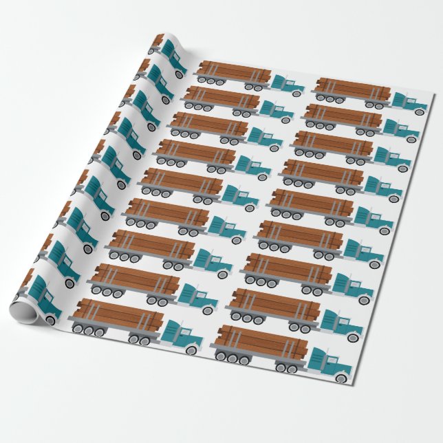 Log Truck Wrapping Paper (Unrolled)