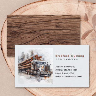 Log Trucking Long Haul Trucker Company Business Card