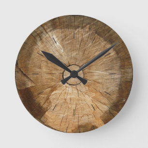 LOG WOOD natural tree sliced Round Clock