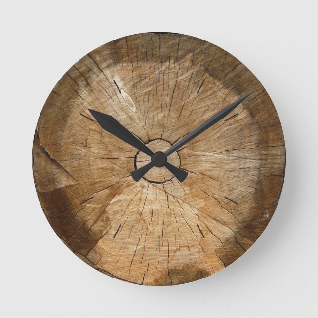 LOG WOOD  | natural tree sliced Round Clock (Front)