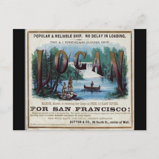 Logan Clipper Sailing  Postcard (Front)