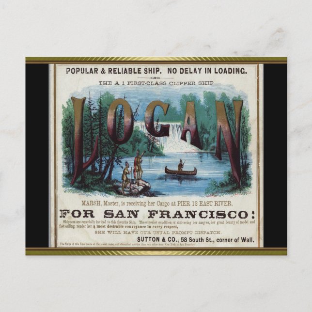 Logan Clipper Sailing  Postcard (Front)