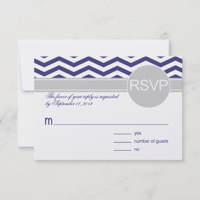 Logan & Derek RSVP | navy grey METALLIC ICE PAPER (Front)