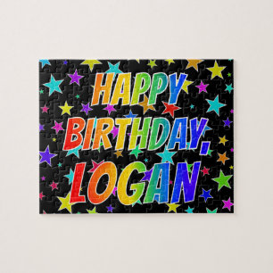 "LOGAN" First Name, Fun "HAPPY BIRTHDAY" Jigsaw Puzzle