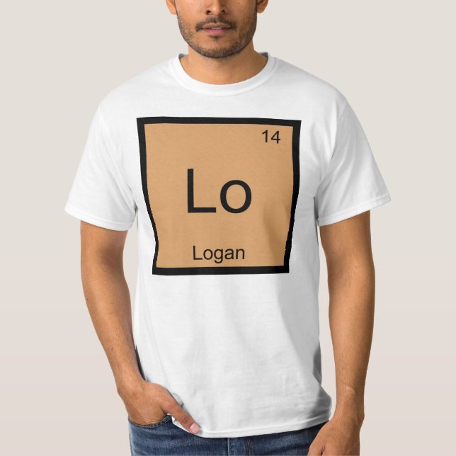 Logan  Name Chemistry Element Periodic Table T-Shirt (Front)