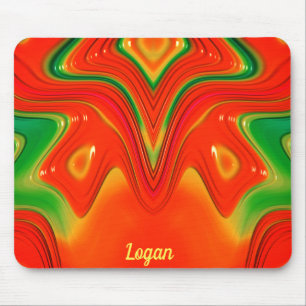 LOGAN ~ Red Green and Yellow Design Mouse Pad