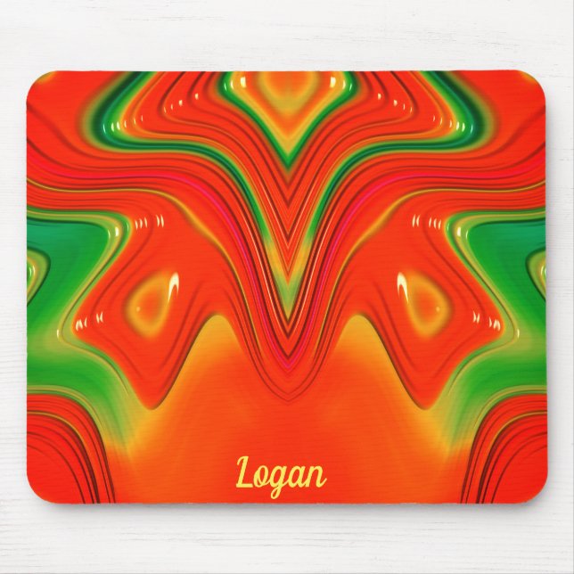 LOGAN ~ Red Green and Yellow Design Mouse Pad (Front)