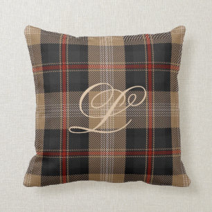 Logan Tartan Monogram Pillow