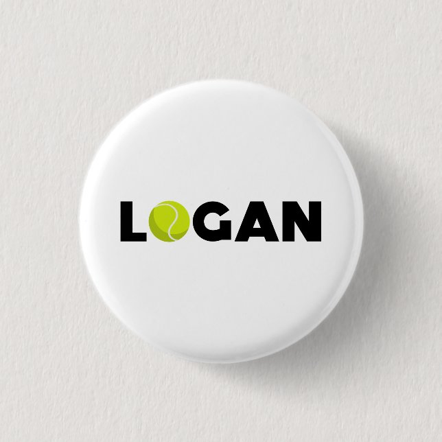 Logan Tennis 3 Cm Round Badge (Front)