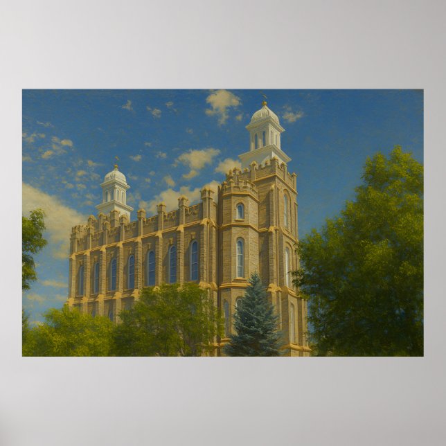 Logan Utah Temple Painting™ LDS Wall Art Poster (Front)