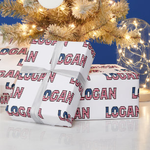 Logan Vorname Name USA US Geschenkpapier Papier Wrapping Paper