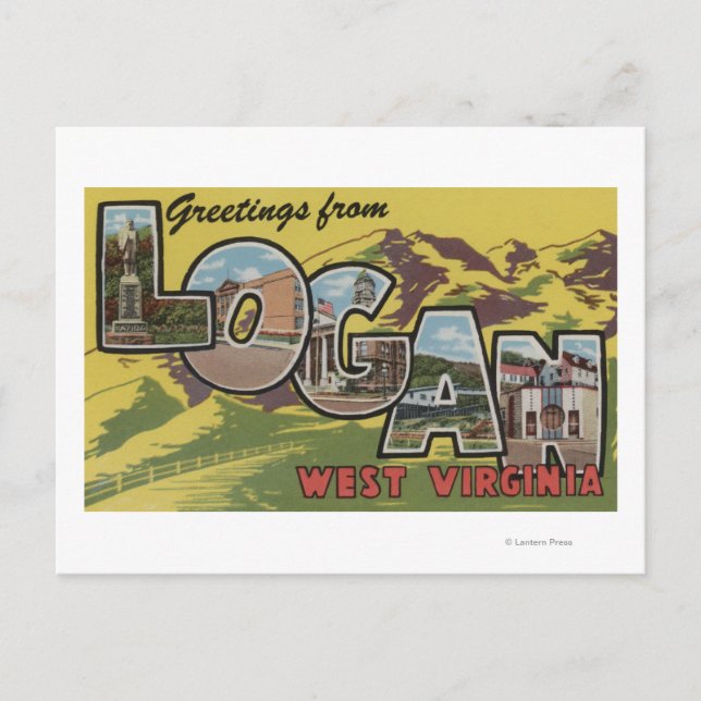 Logan, West Virginia - Large Letter Scenes Postcard (Front)