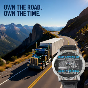 Logbook Made Up Trucker's Humourous Confession Blu Watch