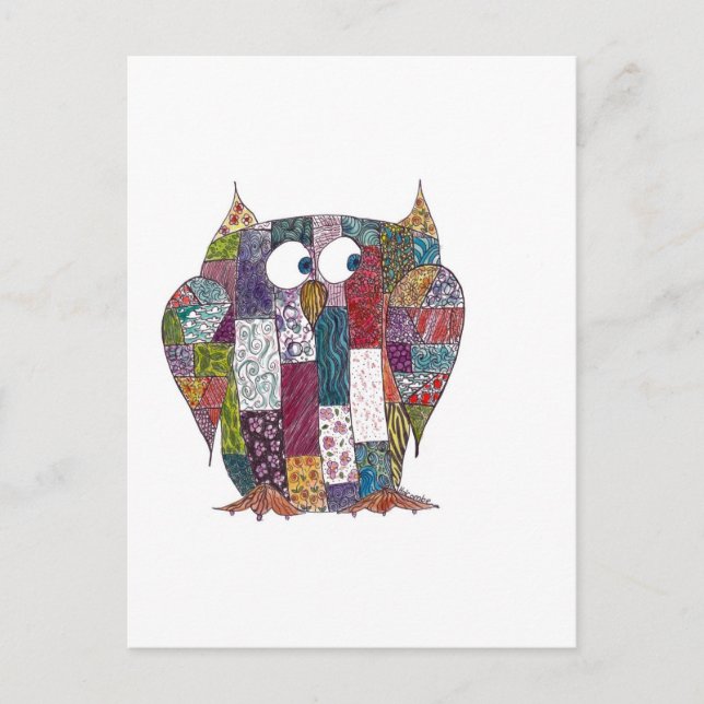 LogCabin Owl Postcard (Front)