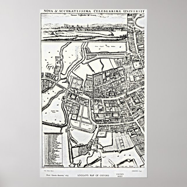 Loggan's map of Oxford, Eastern Sheet Poster (Front)