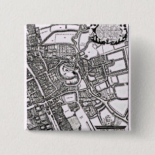 Loggan's map of Oxford, Western Sheet 15 Cm Square Badge