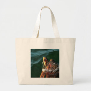Loggerhead Sea Turtle Artistic Portrait Large Tote Bag