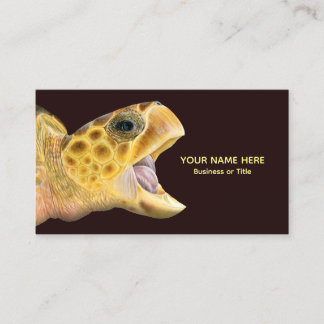 Loggerhead Sea Turtle Open Mouth Business Card