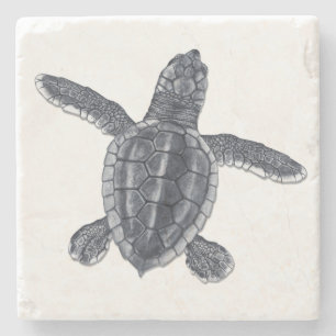 Loggerhead Sea Turtle Stone Coaster