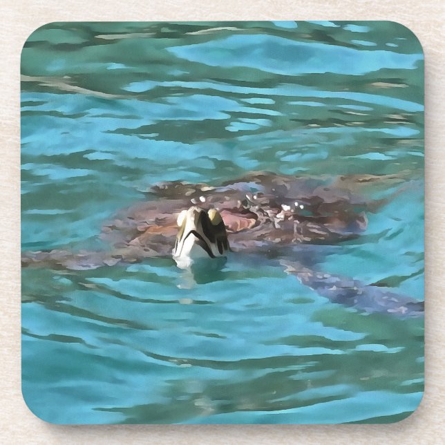 Loggerhead Sea Turtle Wildlife Art Coaster (Front)