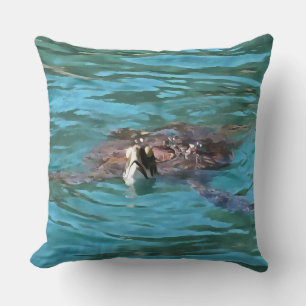 Loggerhead Sea Turtle Wildlife Art Cushion