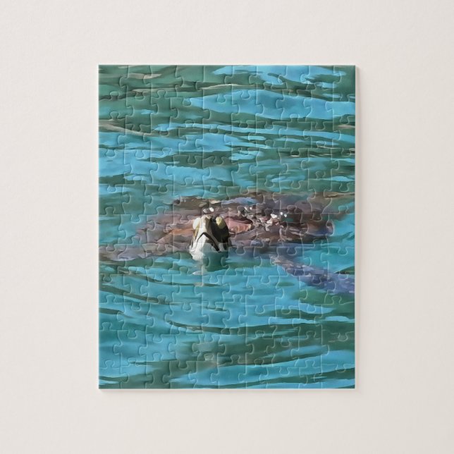 Loggerhead Sea Turtle Wildlife Art Jigsaw Puzzle (Vertical)