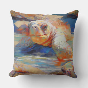 Loggerhead Sea Turtles Nesting on a Beach Cushion