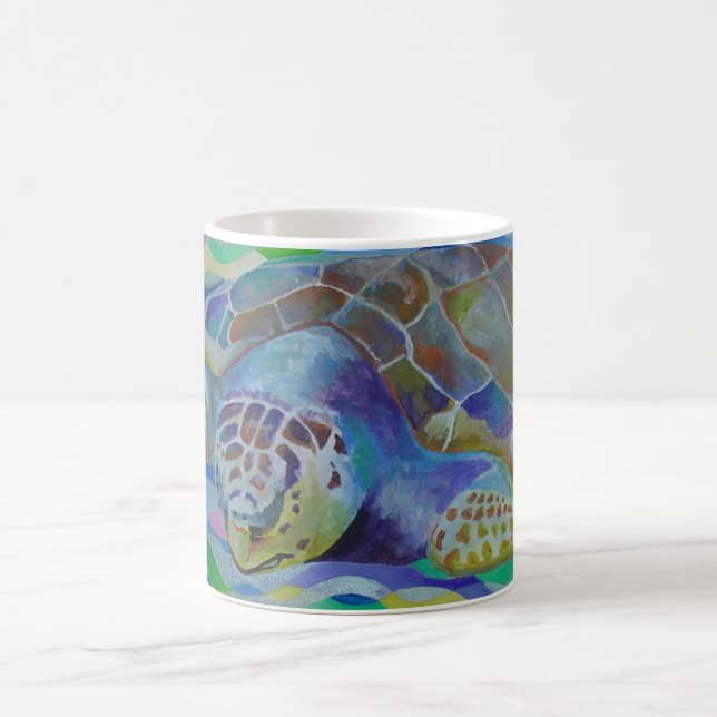 Loggerhead Turtle Colourful Art Coffee Mug (Center)