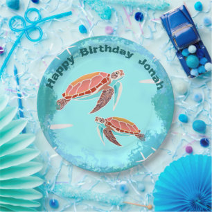 Loggerhead Turtles Under the Sea Party Plates