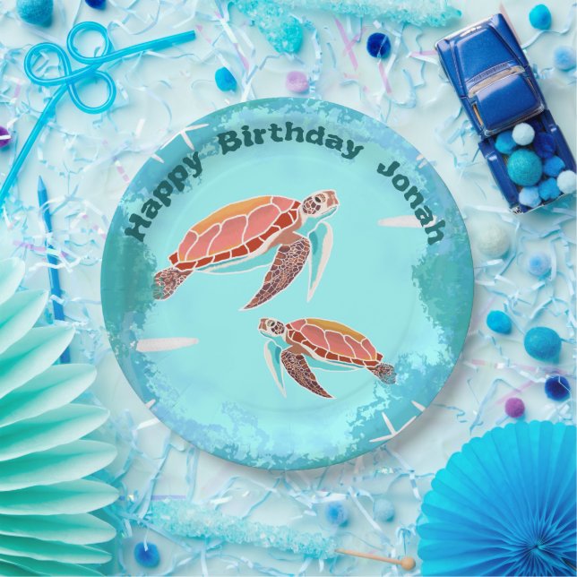 Loggerhead Turtles Under the Sea Party Plates (Party)