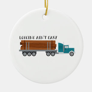 Logging Aint Easy Ceramic Tree Decoration
