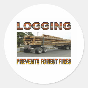 LOGGING CLASSIC ROUND STICKER