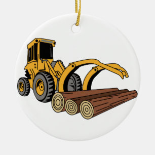 Logging Loader Ceramic Ornament